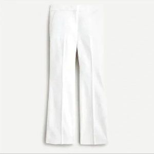 J CREW HAYDEN WHITE LINEN KICK FLARE CROP PANT SIZE 10